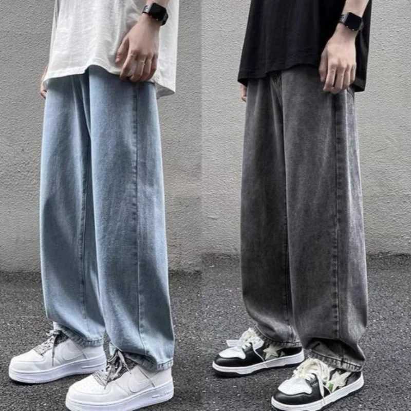 Denim Jeans Mens Summer Thin 2022 Loose Straight Wide Leg Brand Versatile Teenagers Cowboy Fashion Baggy Cargo Long PantsX241009