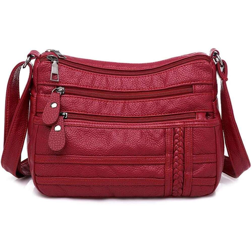Shoulder Women, Soft PU Leather Purses with Multi Pockets Crossbody Bag Pocketboo for Daily Use Travel