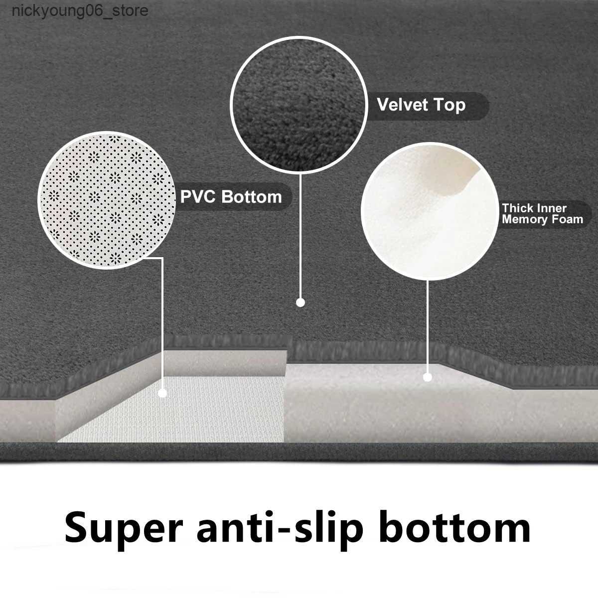 Non-Slip Bath Mats Large size bathroom mat U-shaped bathroom carpet absorbent and non slip toilet mat home decoration L240910