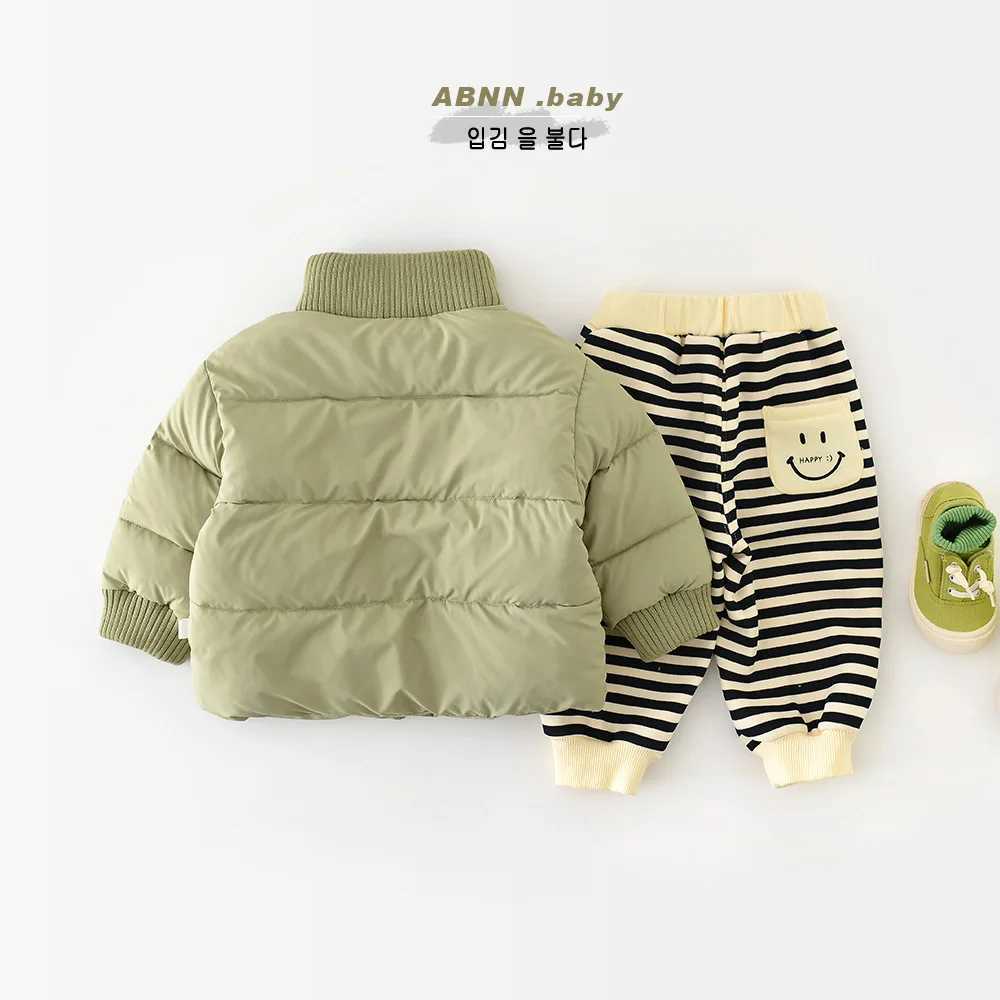 Down Coat Korean baby girl winter jacket made of pure cotton thick knit fabric knitted for preschoolers park girls cotton quilted coat H241010