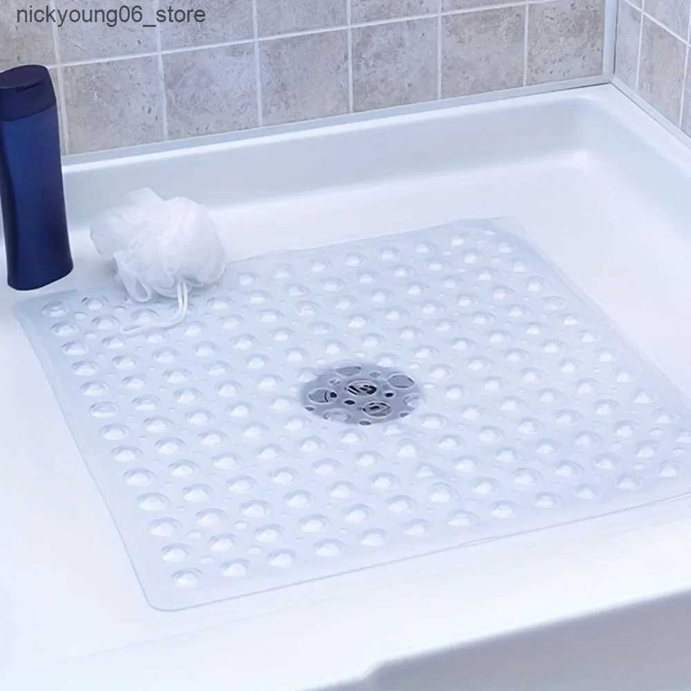 Non-Slip Bath Mats 1PC Square PVC Bubble Leak Hole with Suction Cup Shower Non-slip Mat Bath Non-slip Bath Mat Floor Mat L240910