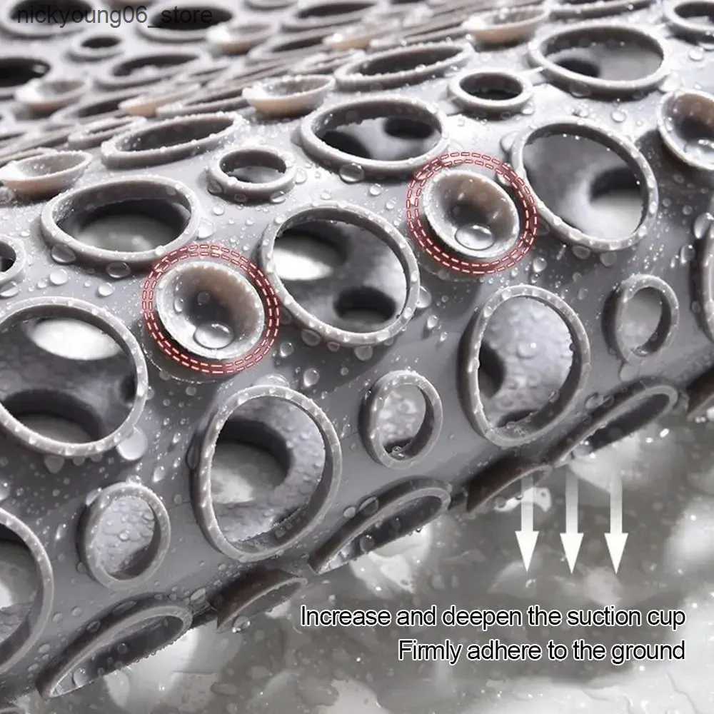 Non-Slip Bath Mats 1PC Extra Porous Large Bath Mat Non Slip Bathtub Strong Suction Anti-Mold TPE Shower Mat Kitchen Bathroom Products 70x38/75x43cm L2