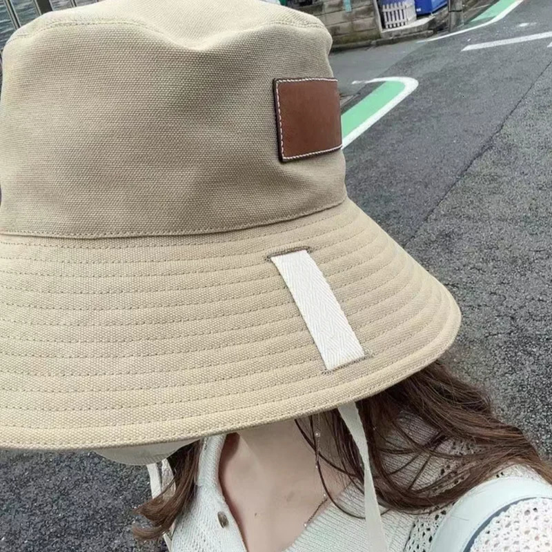Womens Canvas Bucket Hat Fashion Trend Lace Fishermans Hat Summer Outdoor Leisure Sunshine Beach Hat 240930
