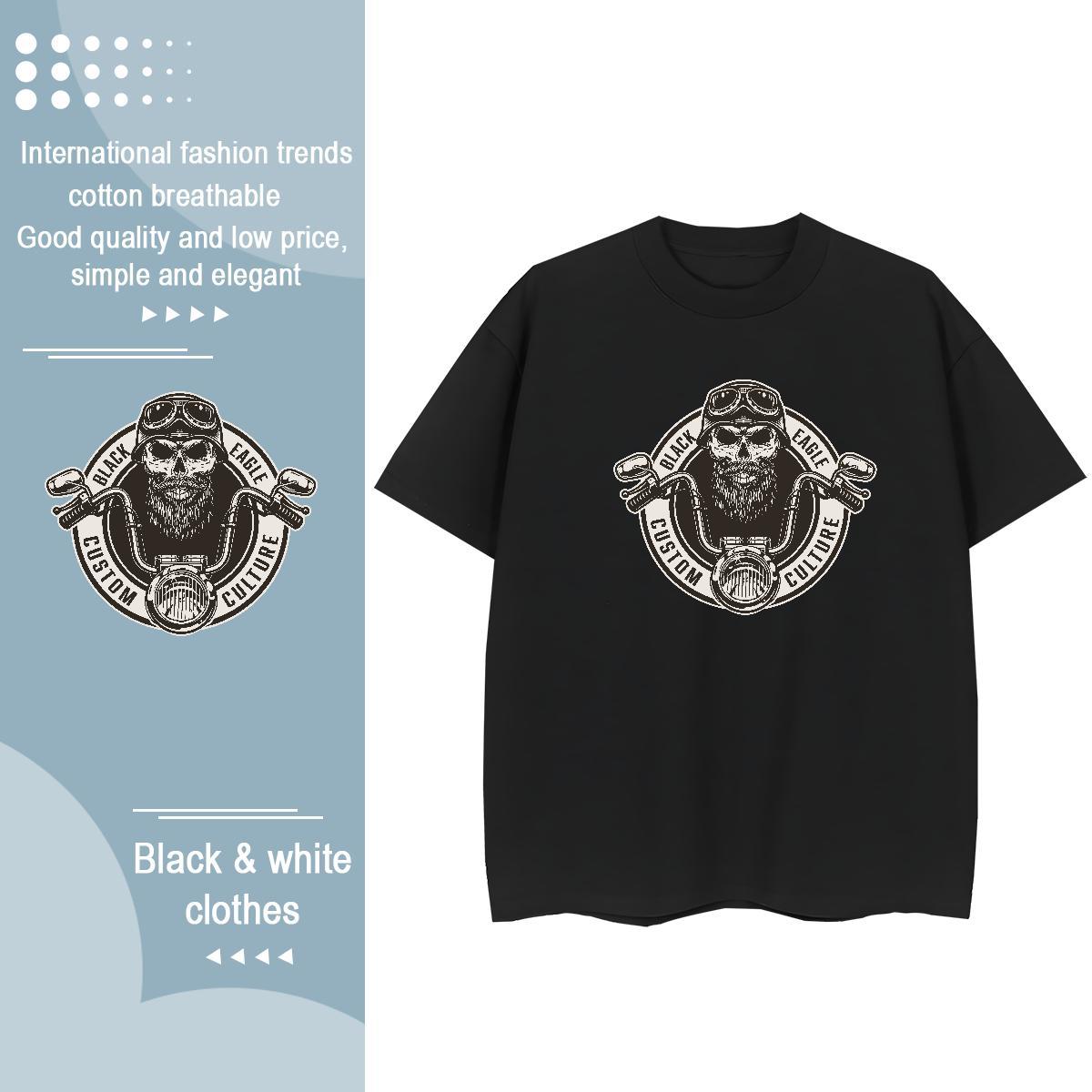 TOP Quality Women T Shirts 100% Cotton 230g Crew Neck Breathable Hip Hop Street skull Women Tees Female Anime Print Tops