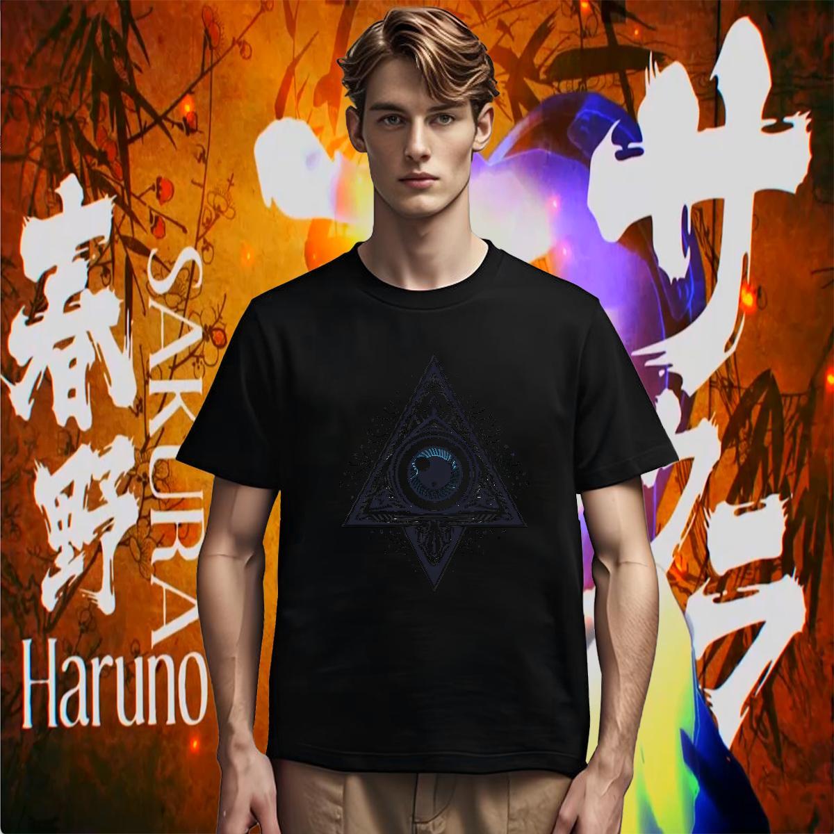 TOP Quality T Shirts Men 230g 100% Cotton eye of the devil Hip Hop DIY Printed Breathable Short Sleeve Men Tees Fashion Casual Tee Shirt