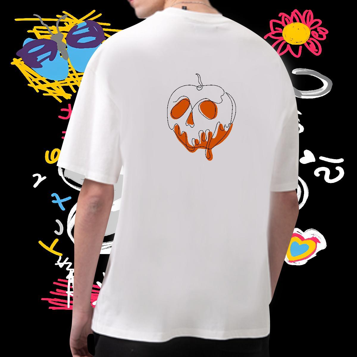 Classic T-Shirts for Men 100% Cotton 230g skull Hip Hop Black Oversized Round Neck Short Sleeve Couples T Shirts Designer Tees Shirts