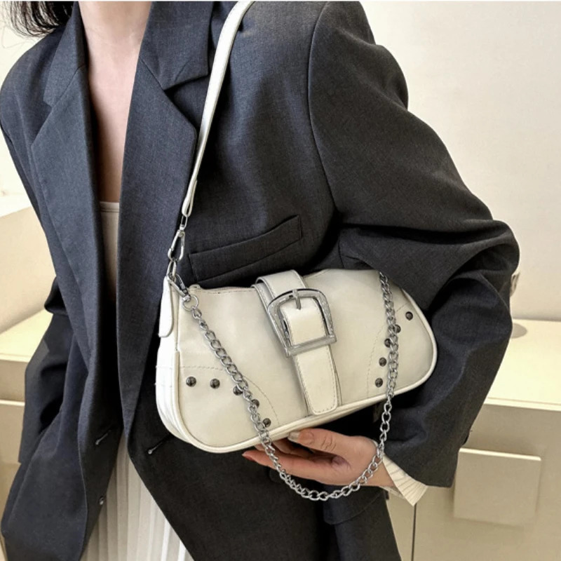 Fashion womens shoulder bag armpit bag armpit bag pleated saddle bag solid color messenger bag wallet homeless handbag Y2K 241008