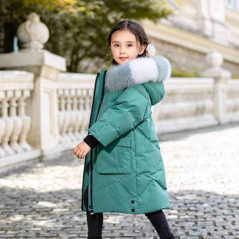Down Coat Russian Girl clothing Warm Winter Parka Outerwear Teenager Outfit Children s faux Fur Coat Hooded Jacket toddler girl clothes H241010