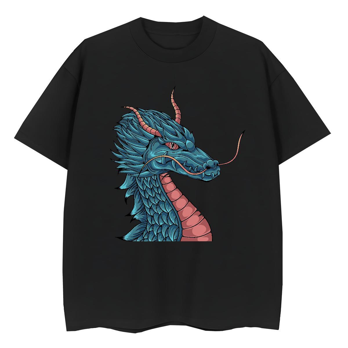 Fashion Casual Woman T Shirts 230g 100% Cotton Short sleeve Soft Casual Sport dragon head Tshirt for Man Woman Designer Nice Customized Print Wear
