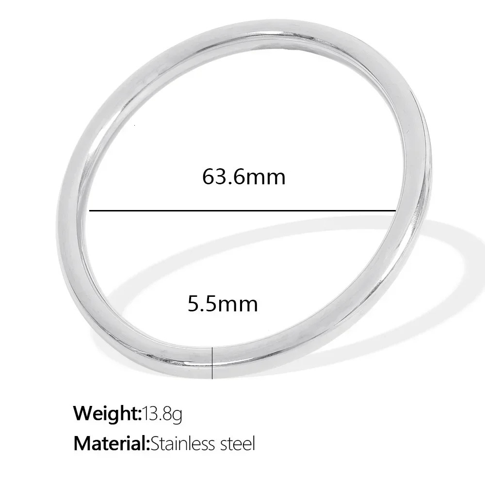 Classic jewelry couple bracelet simple 5-10mm thick smooth surface mother gift 18k gold-plated stainless steel bracelet 241007