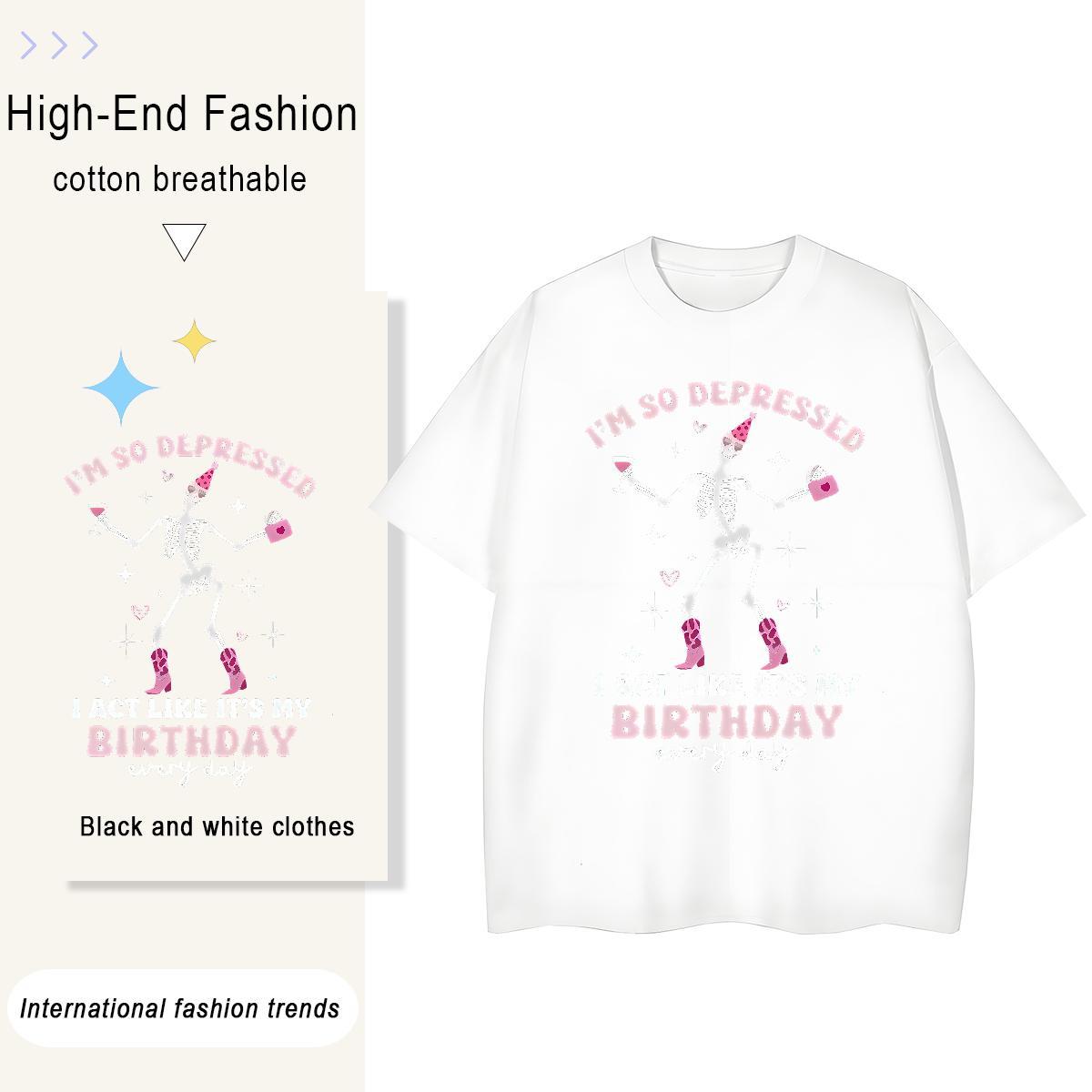 Fashion New T-Shirts for Women 100% Cotton 230g O-Neck Short Sleeve Hip Hop skull Couples T Shirts Brand Plus Size Custom Tee Shirt