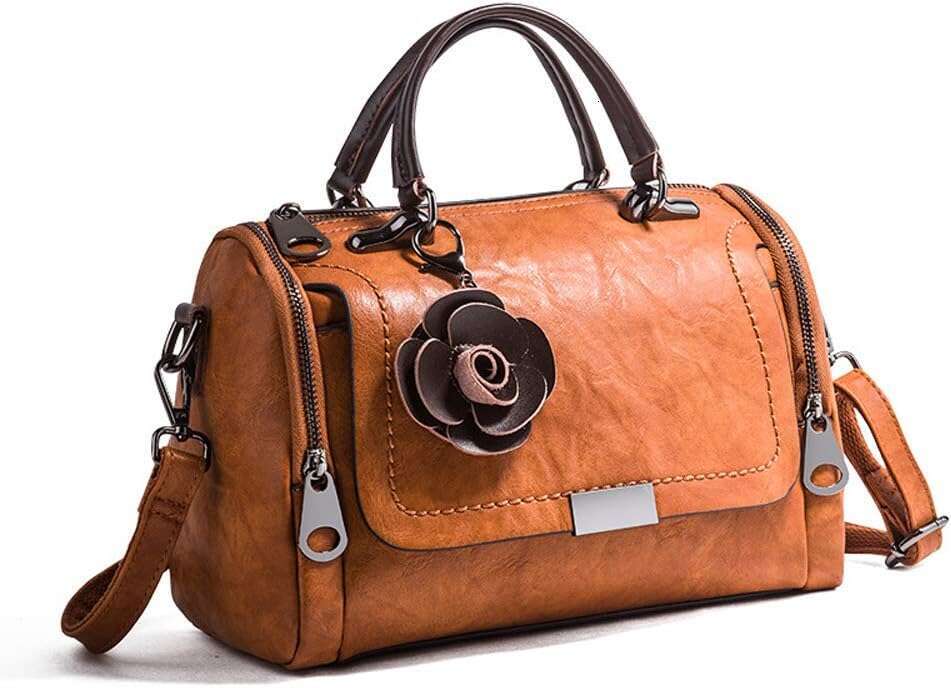 Women's Cydrical Doctor Style Handbag - Chic PU Leather Top Handle Satchel, Crossbody Purse for Ladies