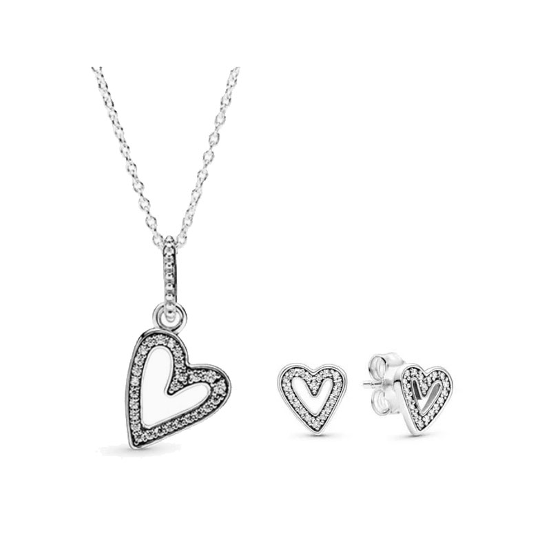 925 Love Mom Necklace And Earrings Set New 925 Silver Jewelery Day Gift Charm Sweet gift for women fashion jewelry