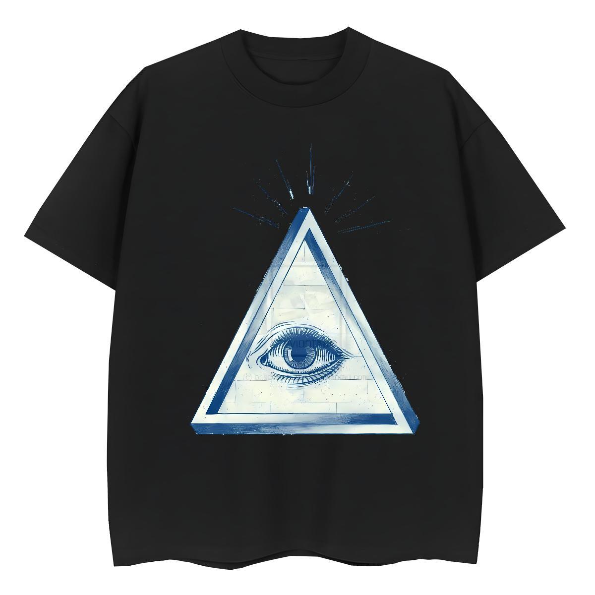 Custom T-Shirts for Women 100% Cotton 230g Breathable Short Sleeve Spring Summer eye of the devil Couples T Shirts High quality Skull Tops Shirt