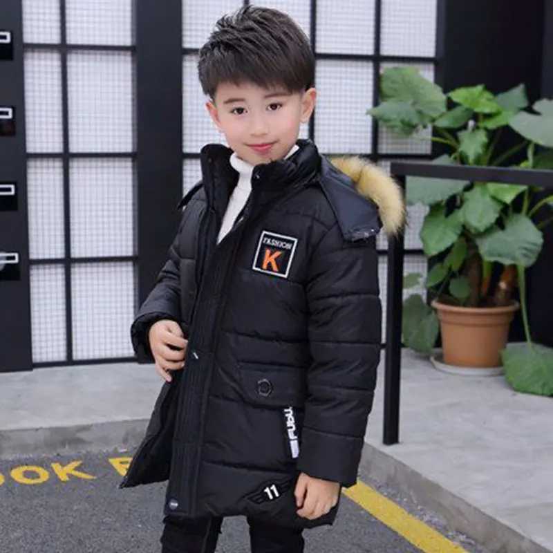 Down Coat New childrens clothing Coats Plus thick velvet jacket with detachable hat suitable for park winter cotton padded boys H241010