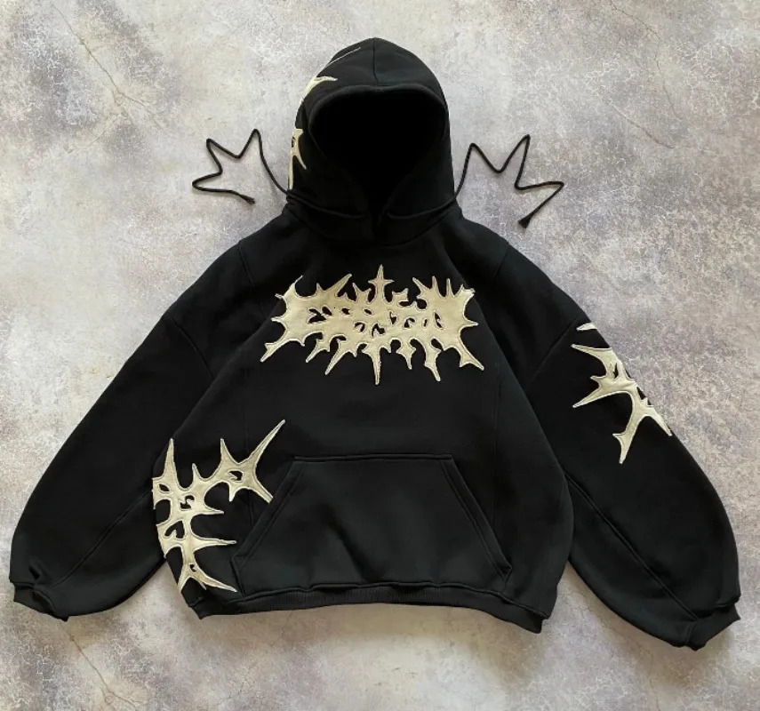 American Trend Explosions Casual Street Patches Sports Cotton Hoodies Mens And Womens Y2K Harajuku HipHop Gothic Clothes 241008