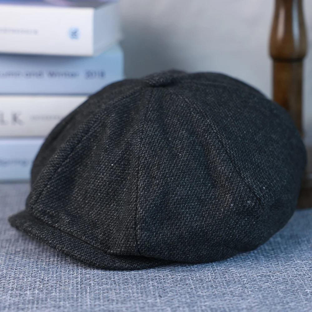 retro mens wool s hat brown green womens beret classic octagonal casual Gatsby flat 241009