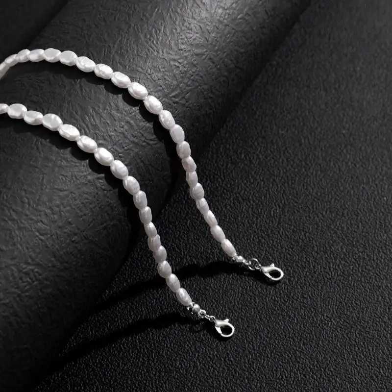Simple Imitation Pearl Necklace for Women Man Teens Fashion Punk Hip Hop Choker Trendy Hip-Hop Punk JewelryX241009