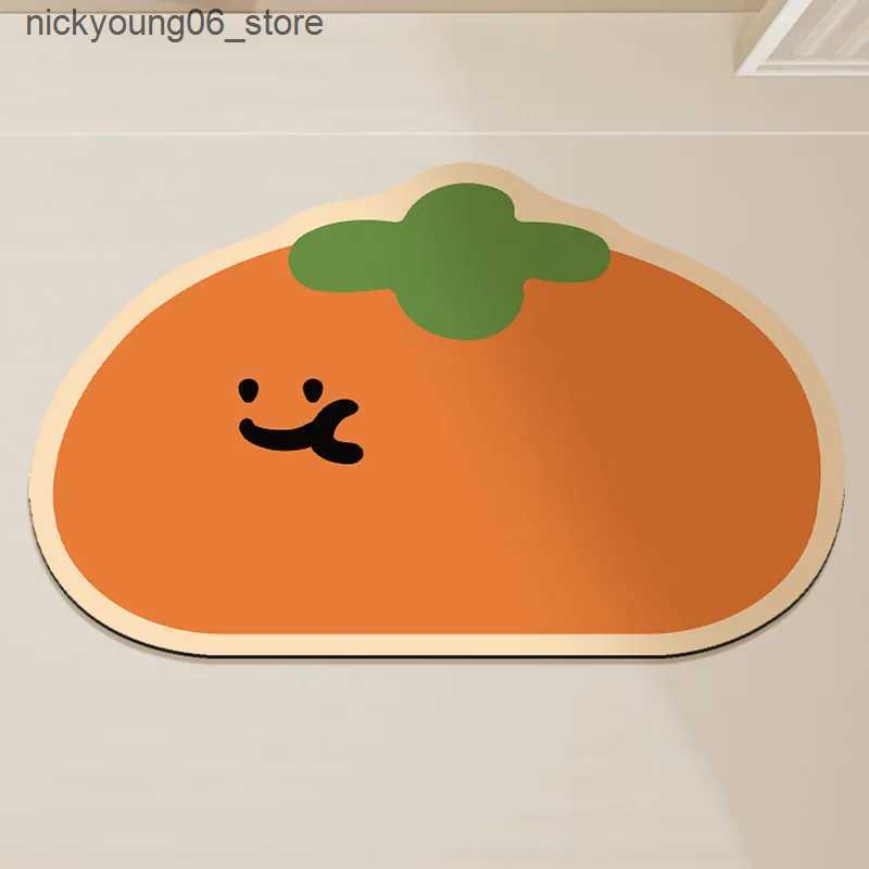 Non-Slip Bath Mats Cartoon Shaped Diatomaceous Earth Floor Mat Quick Drying Water Absorption Bathroom Entrance Foot Rugs Bedroom Entrance Carpet L2409