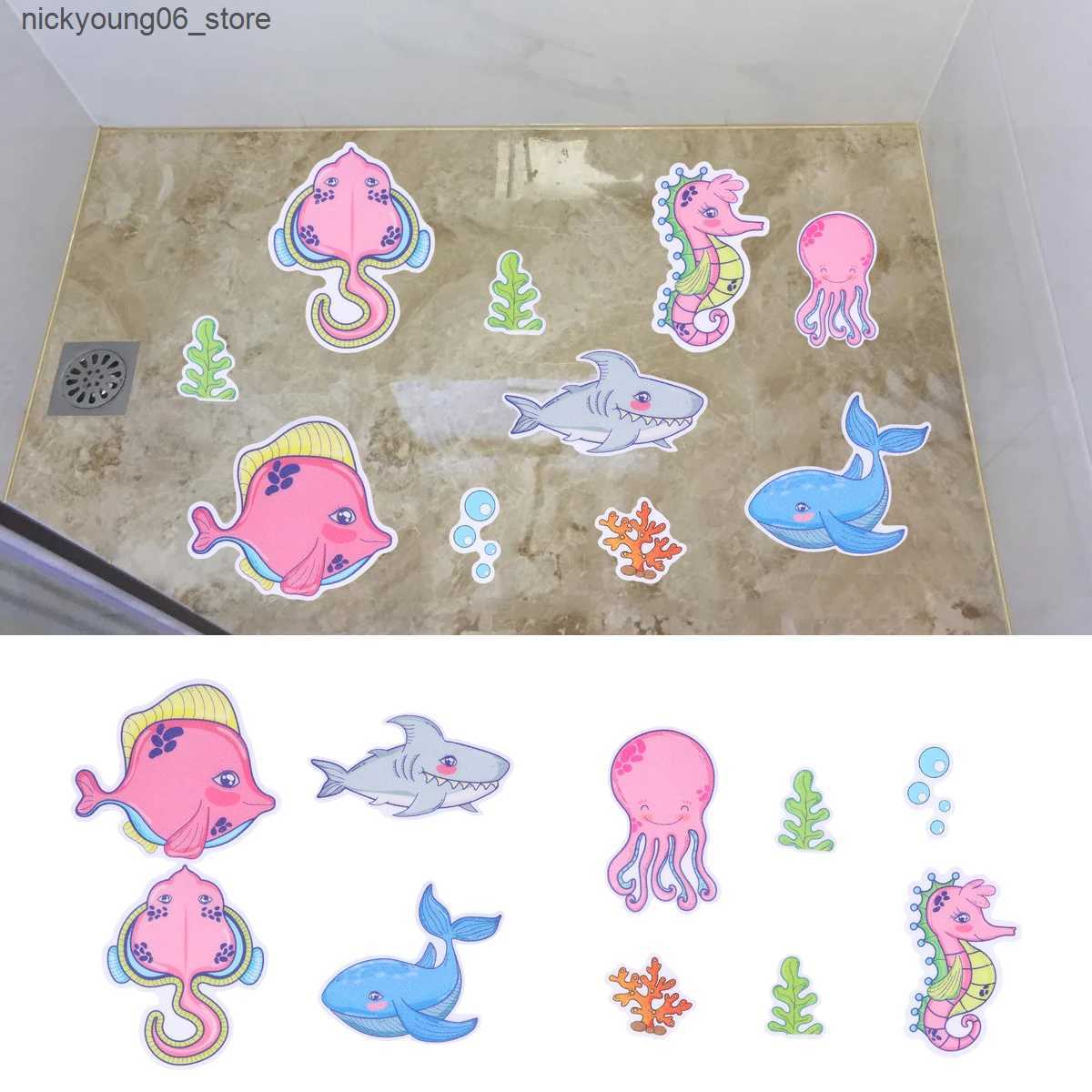 Non-Slip Bath Mats 10pcs Anti Slip Bathtub Stickers Colorful Flower Self-Adhesive Non Slip Bathtub Mat Bathtub Anti Slip Stickers Bath Tub Bathroom L2