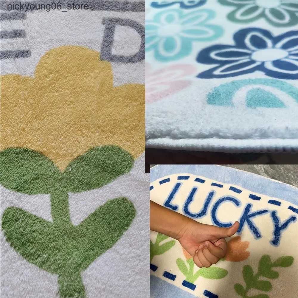 Non-Slip Bath Mats Latest Bath Mat Anti Skid Super Absorbent Floor Mat Towel With Flower Pattern For Bathroom Quick Dry Rug Bathroom Tub Mat Home L240