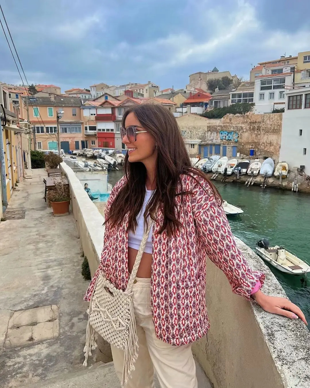 Y2K TRAF Print Quilted Coats for Women 2024 Autumn Long Sleeve Cardigan Cotton Jacket Outerwear Ladies with Pockets Jackets Coat 241010