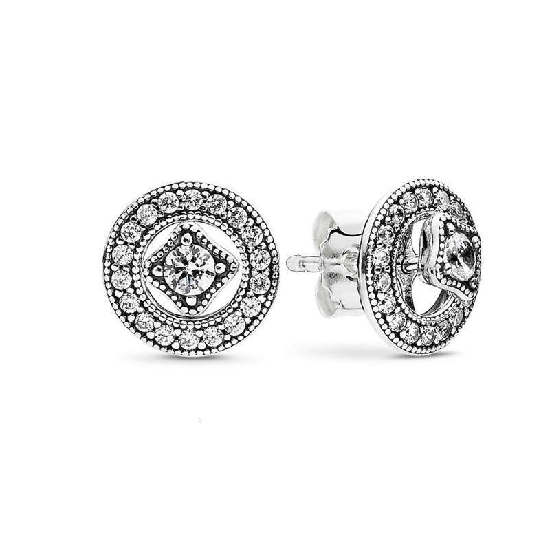 925 Sterling Silver Stud Earring Clear Sparking Crown Heart Teardrop Halo Earrings For Women Making Wedding Party Jewelry Gift designer earring