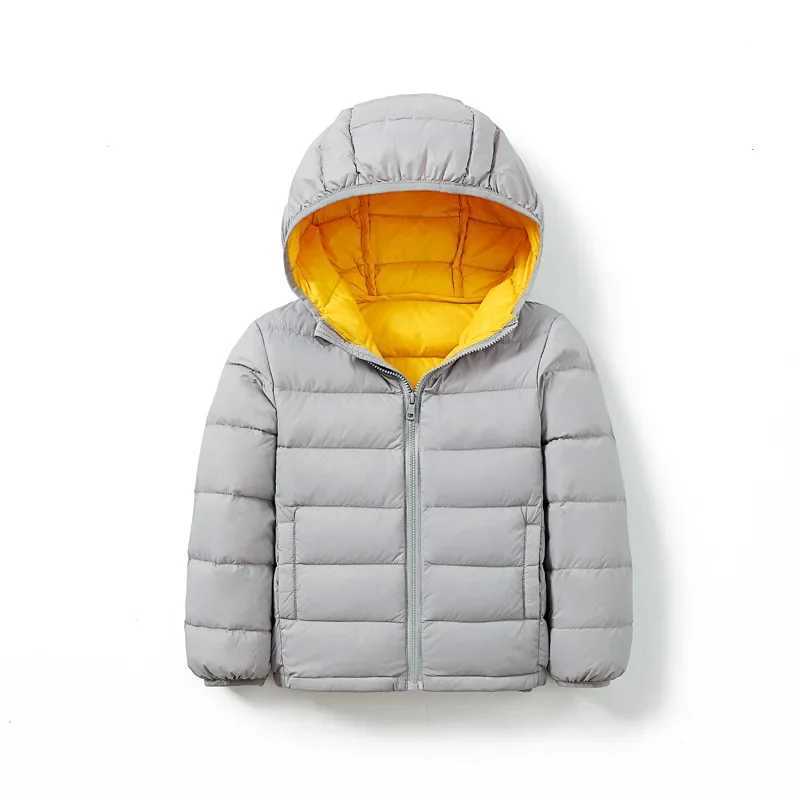 Down Coat High quality duck down jacket 2023 new ultra light hooded winter jacket suitable for boys and girls portable windproof fluffy park 14T H2410