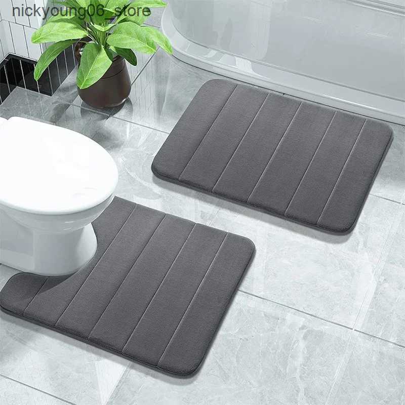 Non-Slip Bath Mats 3 Pieces Super Absorbent Bathroom Rug Mat Set Home Accessories Bathtub Anti-slip Rugs Supplies Carpet Products Washable L240910