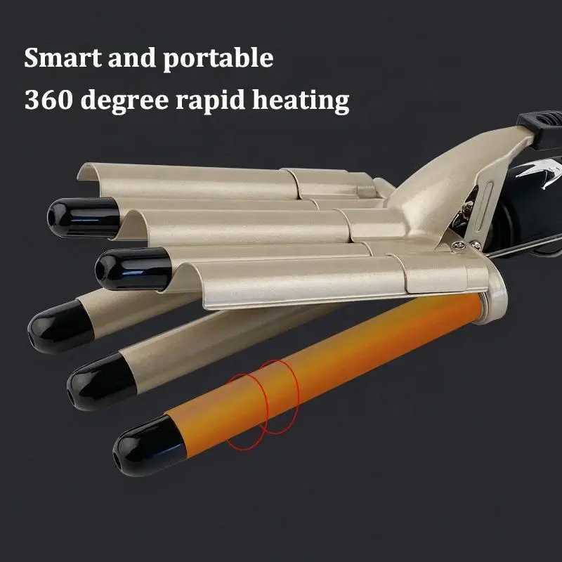 5 barrels of curling iron double voltage curling iron electronic LCD digital display hair styling curling ironXJ241010