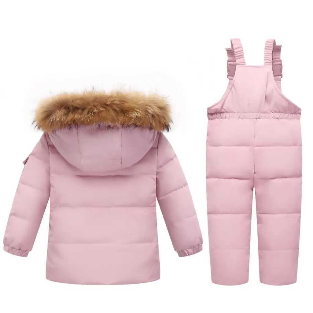 Down Coat OLE-30 degree Russian winter boys clothing set jacket+girls jacket 1-5 years old baby girls snow jacket H241010