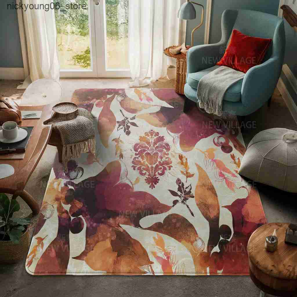 Non-Slip Bath Mats Living room floor mats carpet family door mat modern Nordic style room bathroom feet bathroom non-slip kitchen Landscape sunset L24