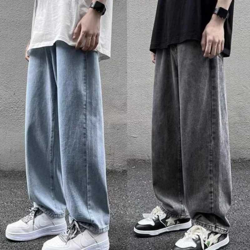 Denim Jeans Mens Summer Thin 2022 Loose Straight Wide Leg Brand Versatile Teenagers Cowboy Fashion Baggy Cargo Long PantsX241009
