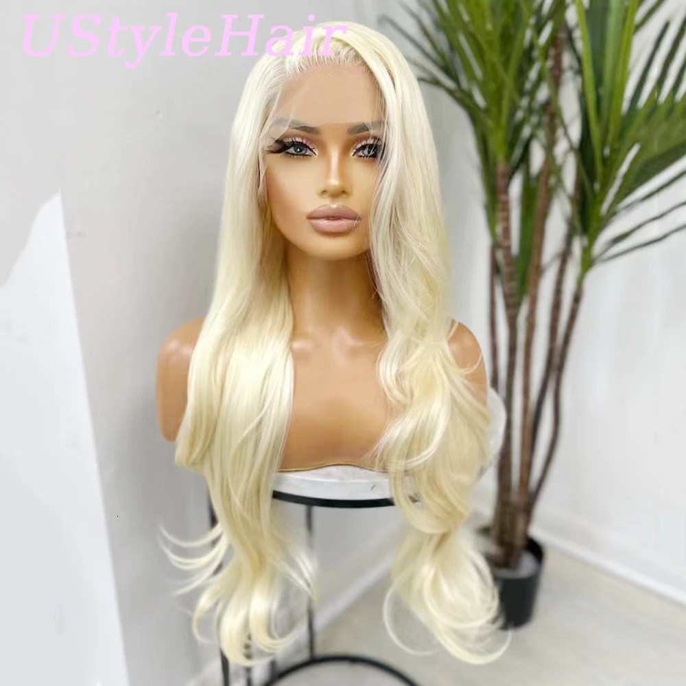 UStyleHear 613 Womens blonde lace front wig long wavy wig heat-resistant synthetic fiber hair daily use 241007