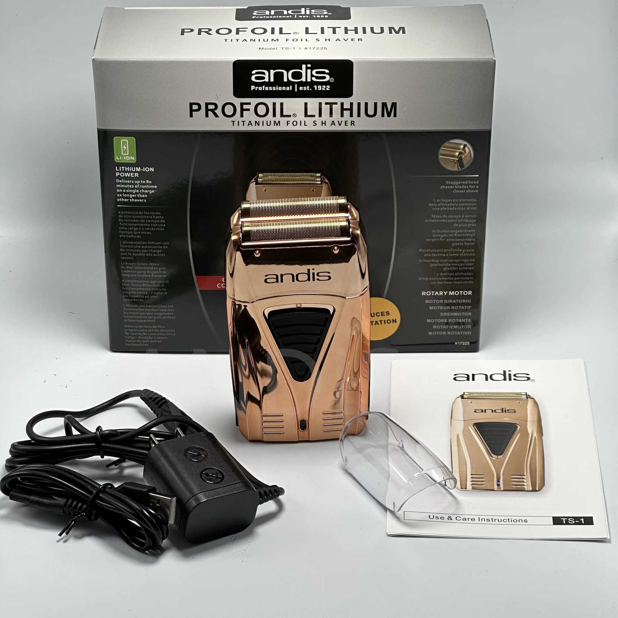 100% original ANDIS Profoil Lithium Plus 17200 Barber Hair Cleaning Electric Shaver W24101011