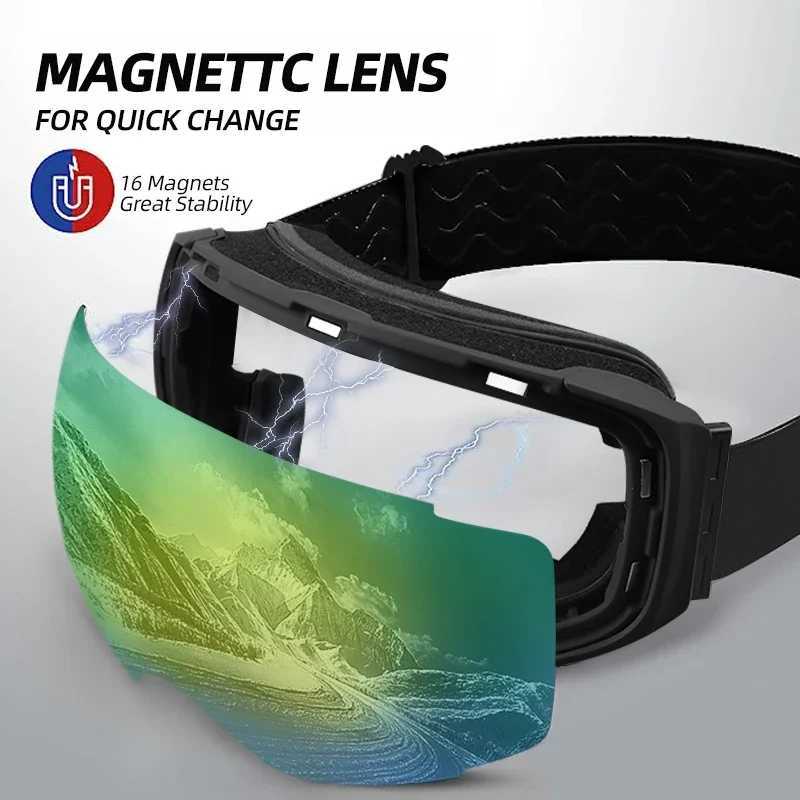 PHMAX frameless UV400 protective winter magnetic ski goggles snow goggles interchangeable lens for men and women CL241010