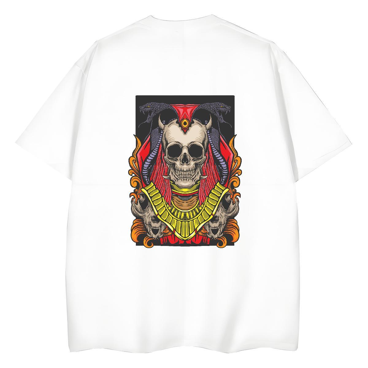 New Arrival T Shirts Women 230g Cotton Breathable Crew Neck Sport skull Unisex Tshirts Nice Cartoon Printing L-4XL Tees