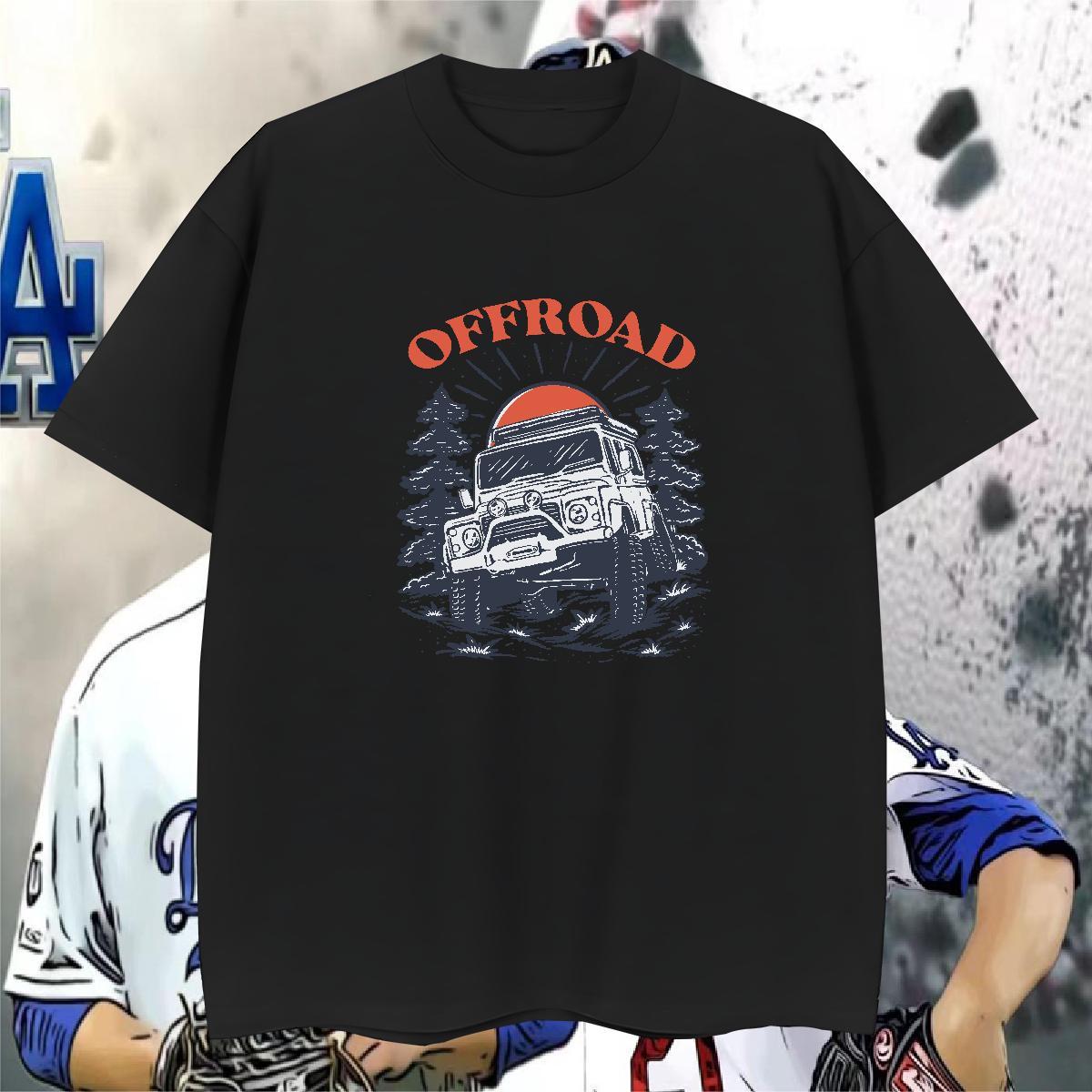 Loose T shirt 100% Cotton 230g car Outdoor Custom Cartoon Short Sleeve Soft Tshirt for Man Woman 2024 Designer Tees