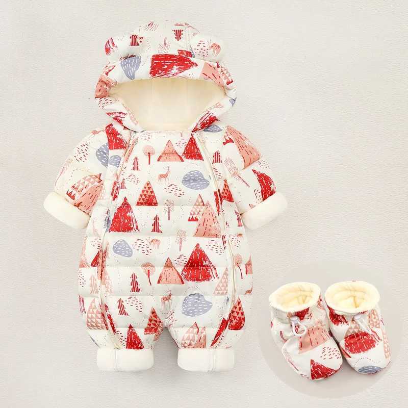 Down Coat New born Baby clothes Warm Fleece Rompers Bodysuits Baby Boys Costume Infant Girls Clothing Cartoon Overall Outerwear Jumpsuits H241010
