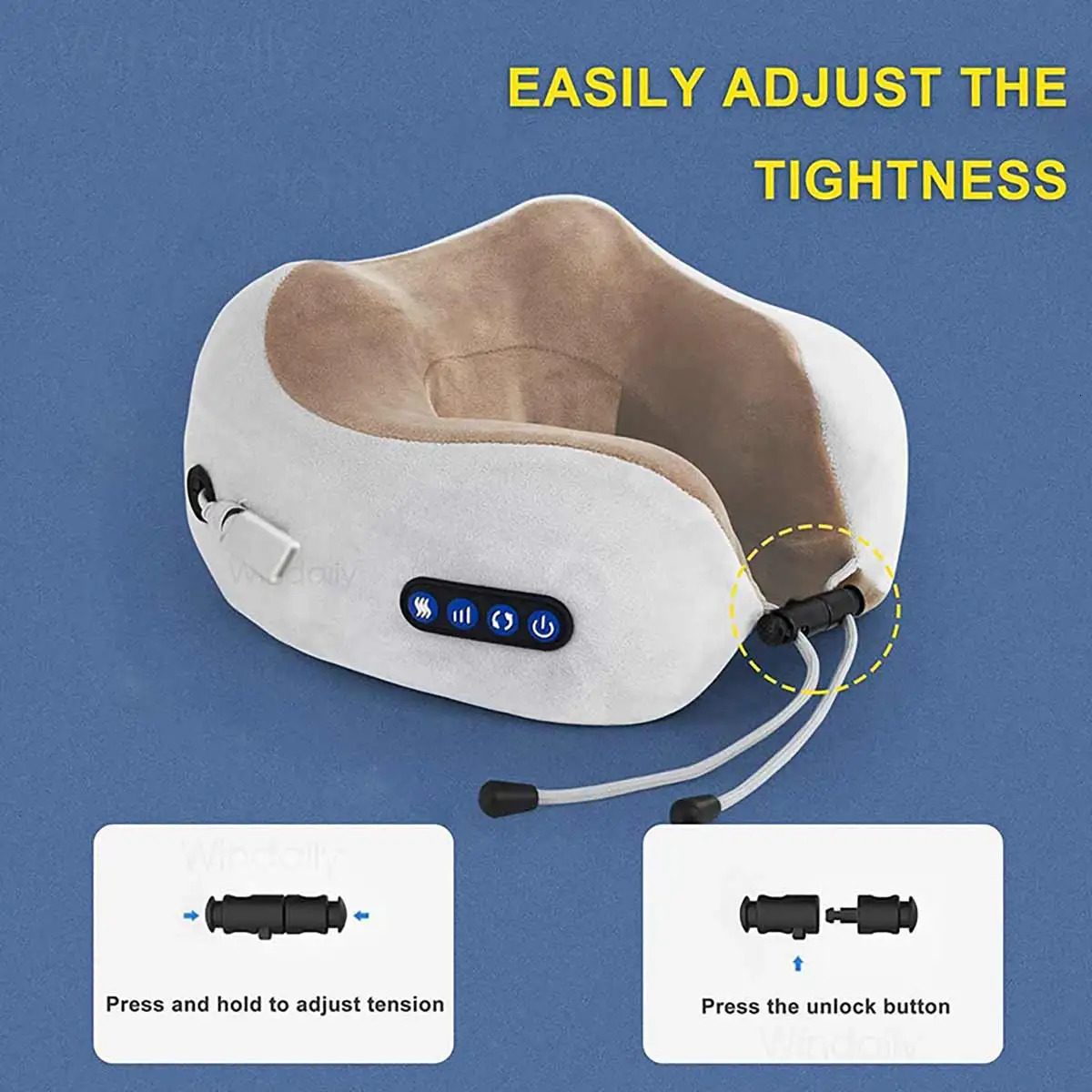 Portable U-shaped neck pillow massage machine vibrator shoulder muscle relaxation electric massage machine USB charging 241008