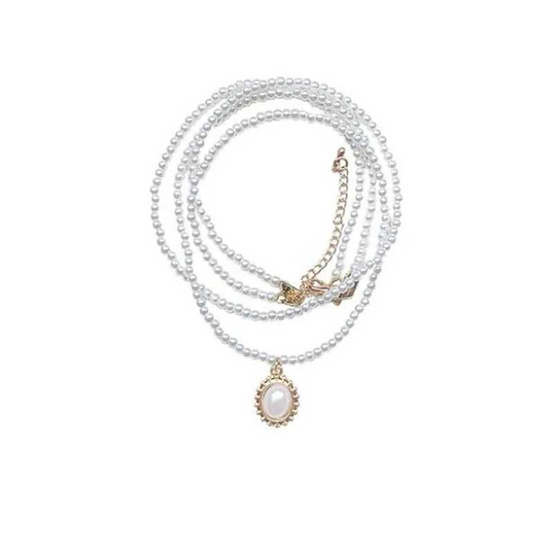 Layered Pearl Choker Colar Thick Chains with Pendant Necklace for Women Fashion Choker Necklace on Neck 2022 JewelryX241009