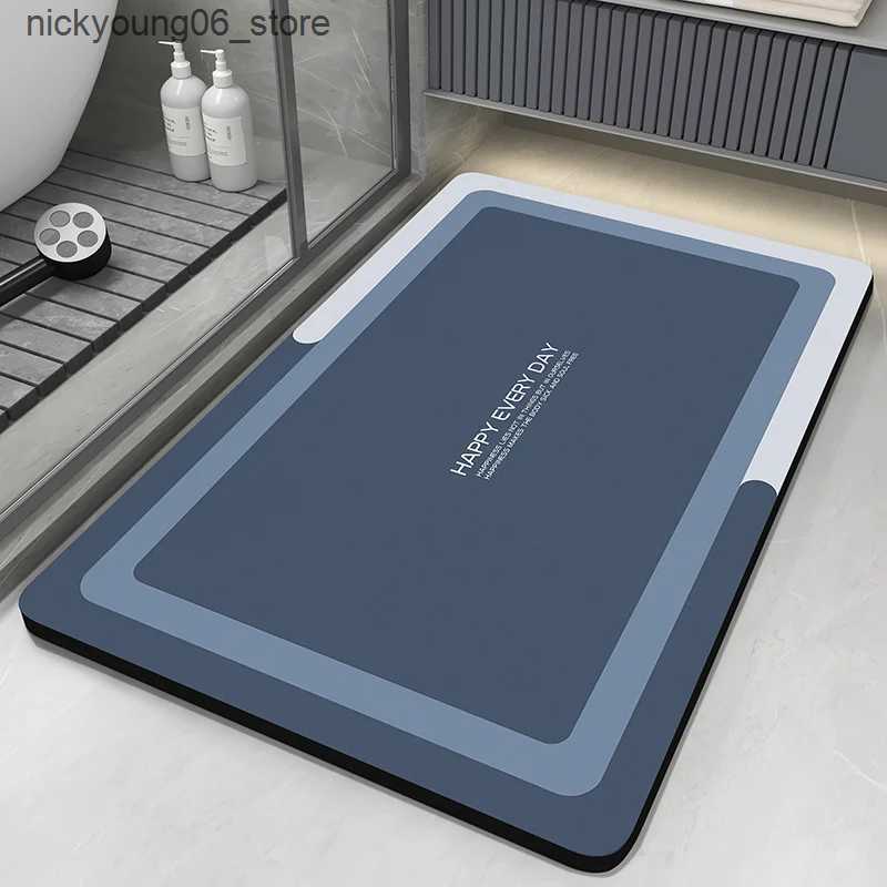 Non-Slip Bath Mats Diatomite Bath Mats Bathroom Absorbent Anti Slip Floor Mat Foot Carpet Quick Dry Shower Toilet Rug Doormat Washable L240910