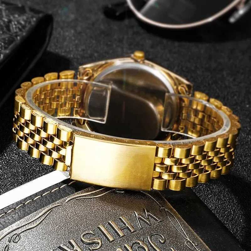 Watches Mens Top Brand Luxury Gold Watch Calendar With Stainless Steel Band Fashion Business Quartz Wristwatch Relogio MasculinoX241010