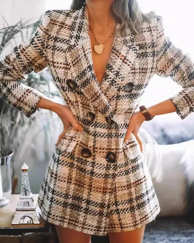 Womens double breasted fashionable printed pure cotton jacket personalized and versatile clothing 241007