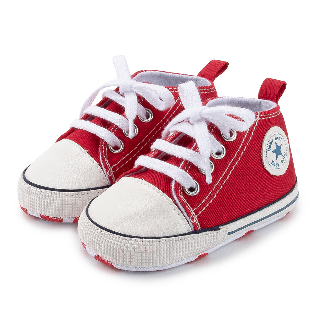 0-18Months Canvas Sneakers Baby Boys Girls Shoes First Walkers Infant Toddler Anti-Slip Soft Sole Classical Newborn Baby Shoes