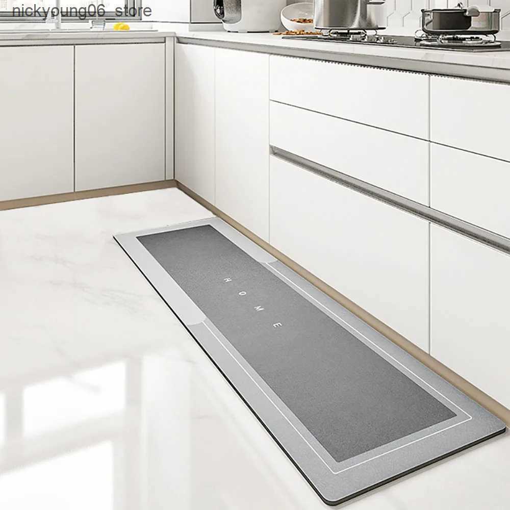 Non-Slip Bath Mats Super Absorbent Kitchen Floor Mat Crystal Velvet Pad Bath Pad Anti-Slip Carpet Kitchen Mats Wipeable Wash Long Strip Carpet L240910