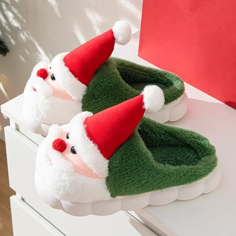 Christmas fashion snow warm home cotton slippers 241007