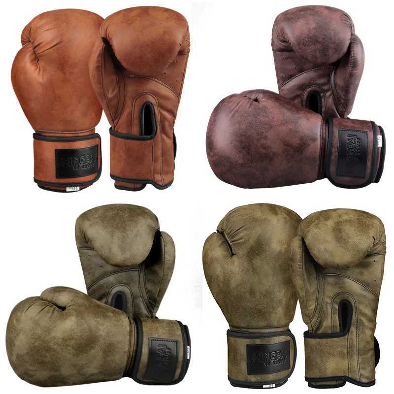 GINGPAI high-quality adult mens and womens boxing gloves Pu leather retro gloves MMA Muay Thai Sanda equipment 8 10 12 oz W241010