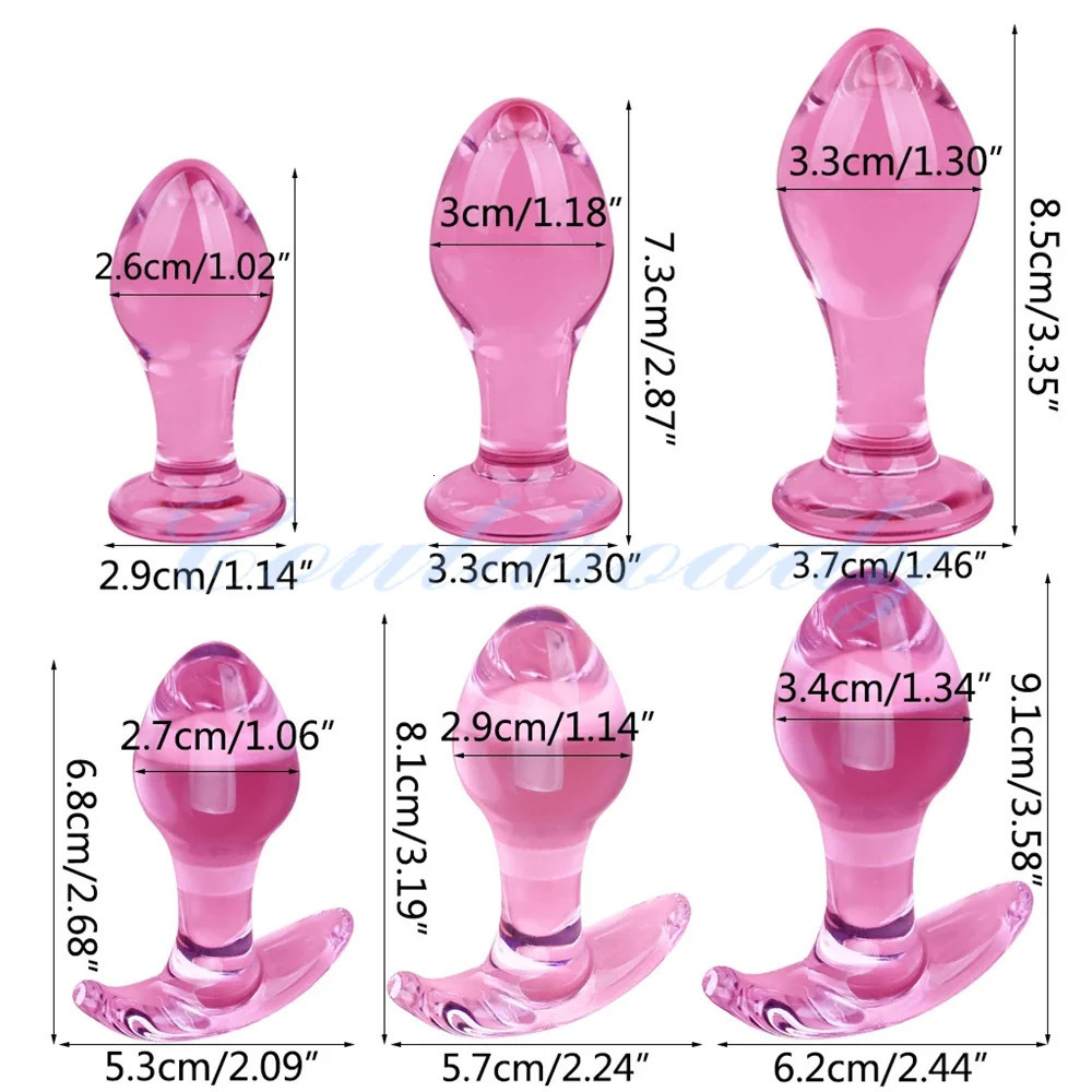 3 Size Pink Glass Anal Plug Sex Toy Backyard Pull Beads for Men and Women Anal Expander Adult Sex Toys 241010