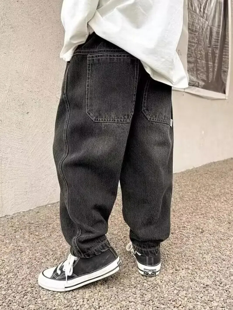 Boys jeans spring childrens loose pants denim childrens handmade autumn pants 3 5 7 8 9 years 241008